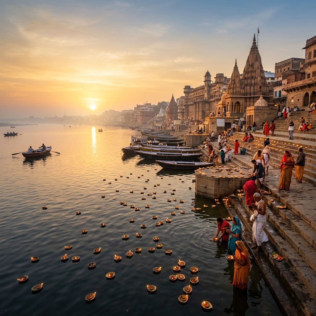 Prayagraj Ganga Ghats at Sunrise